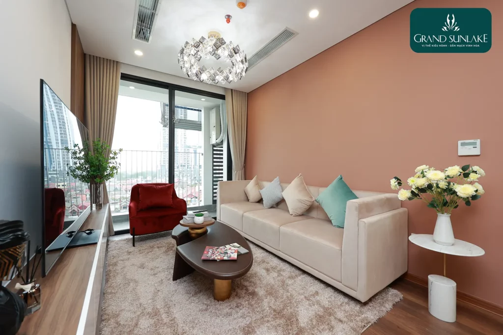 Grand Sunlake nhà mẫu 2PN - phòng khách