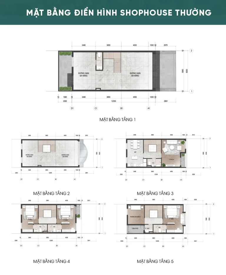 Central Riverside Thanh Hóa - mặt bằng shophouse thường