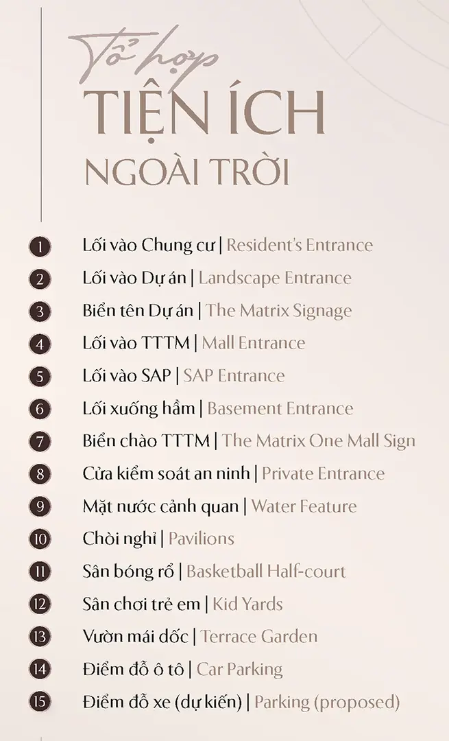 The Matrix One Premium tiện ích