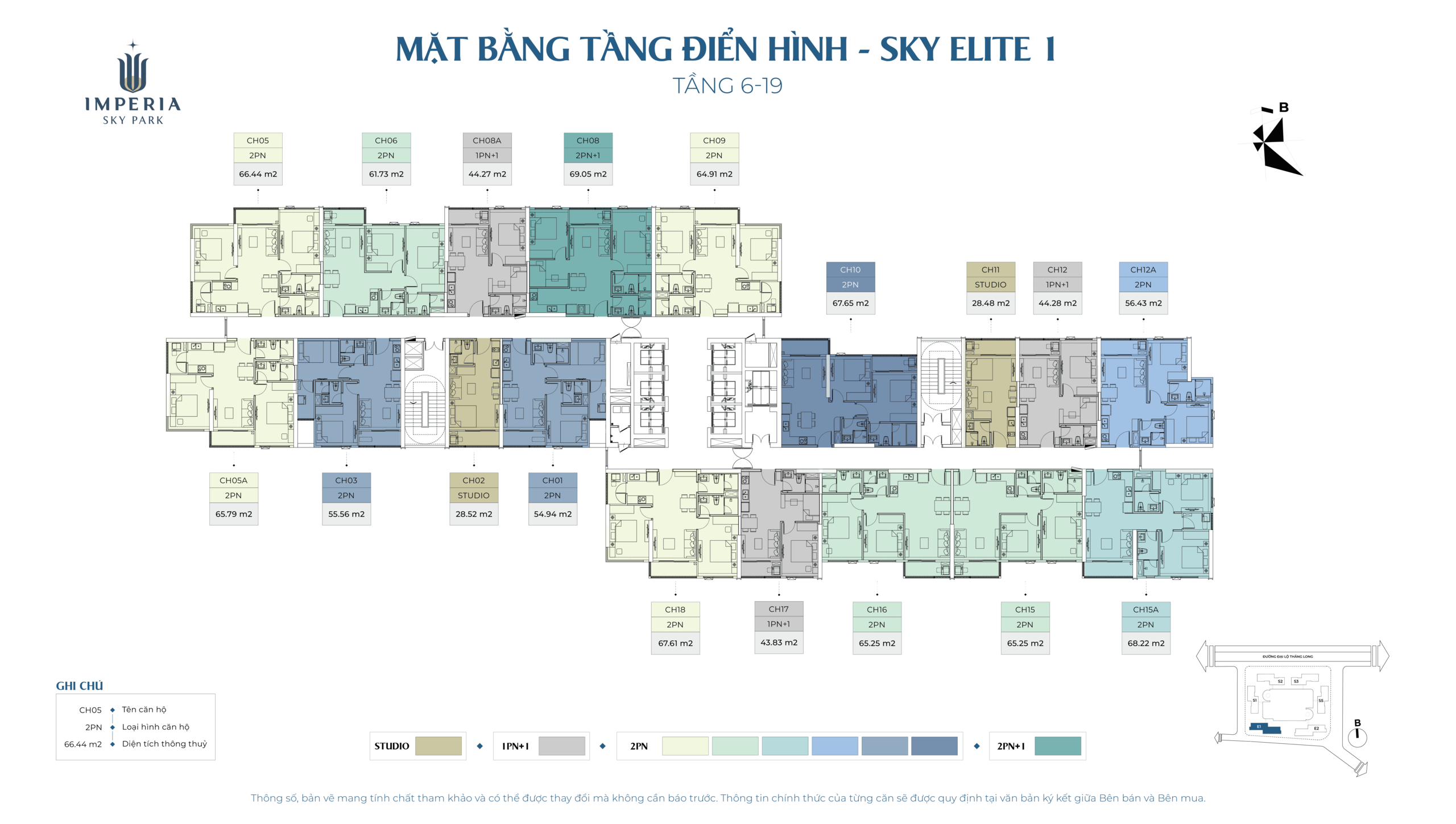 Mặt bằng tòa MBT-Sky Elite1_ Tầng 6-19
