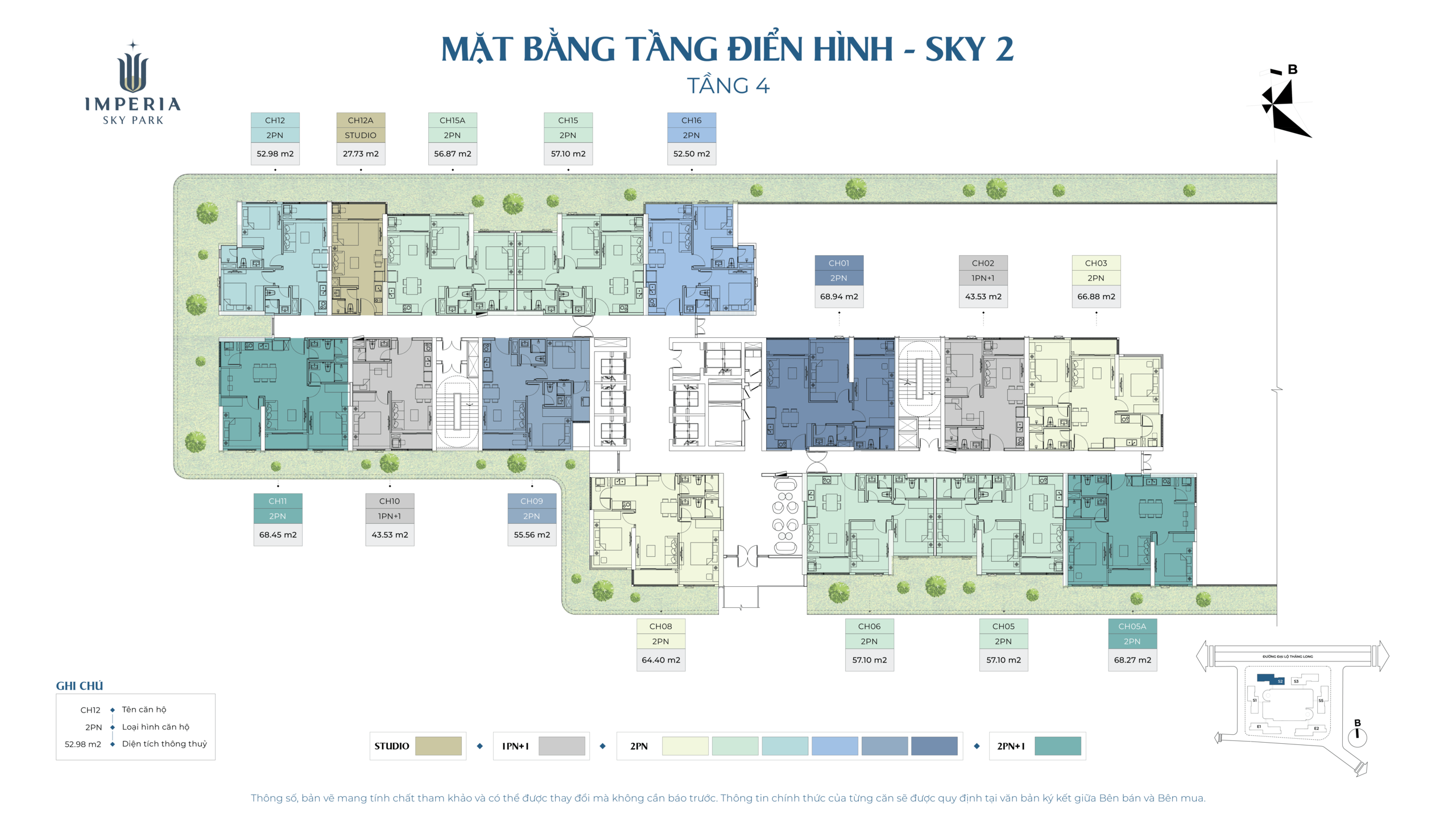 Mặt bằng tòa Sky2_Tầng 4