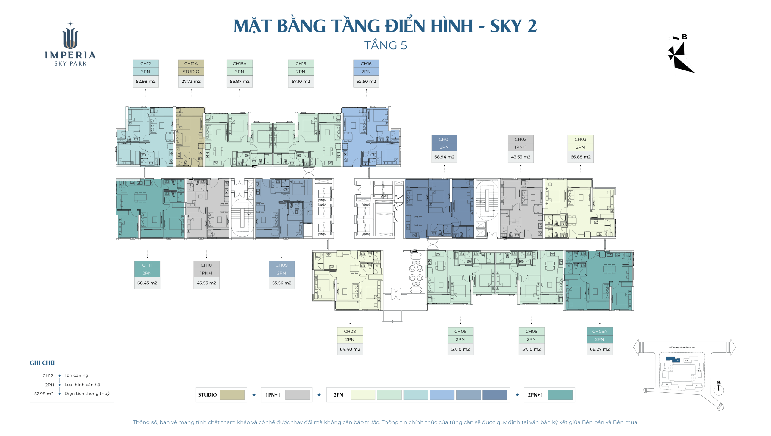 Mặt bằng tòa Sky2_Tầng 5