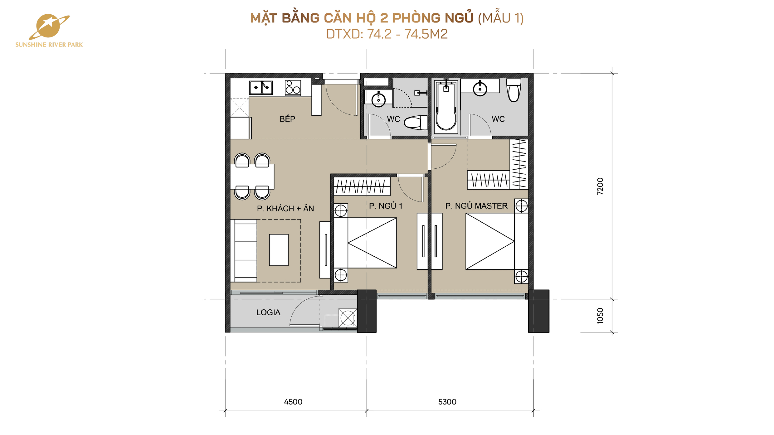 1. MB căn hộ 2 PN (mẫu 1)