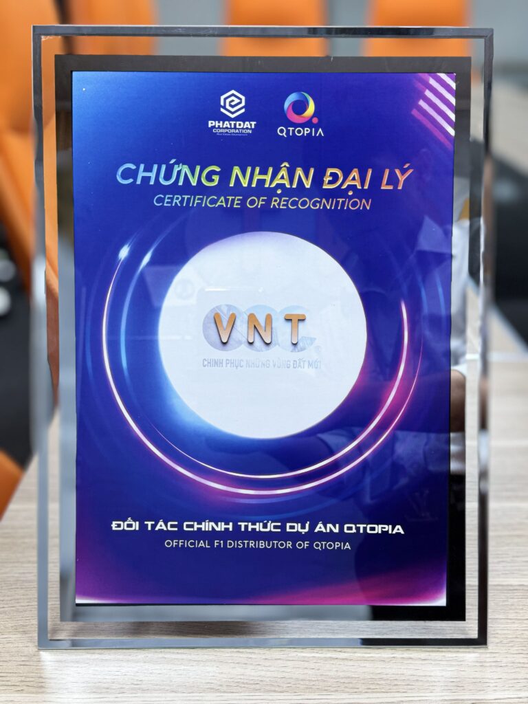 Chứng nhận đại lý phân phối chiến lược dự án QTopia